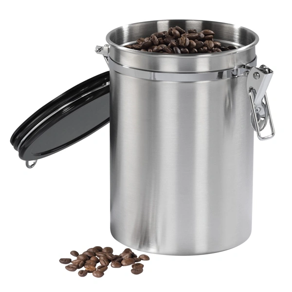 Xavax dóza na 1 kg mleté kávy nebo jiné potraviny, vzduchotěsná, ušlechtilá ocel, stříbrná