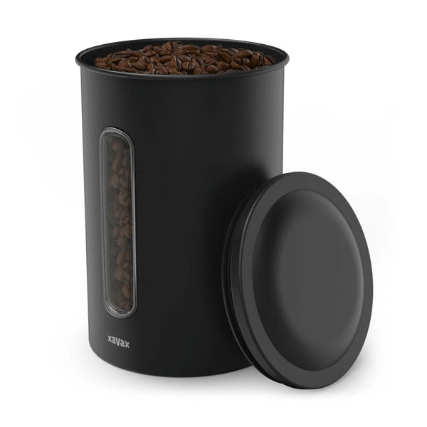 Xavax Barista dóza na 1,3 kg zrnkové kávy nebo 1,5 kg mleté kávy, vzduchotěsná, matná černá