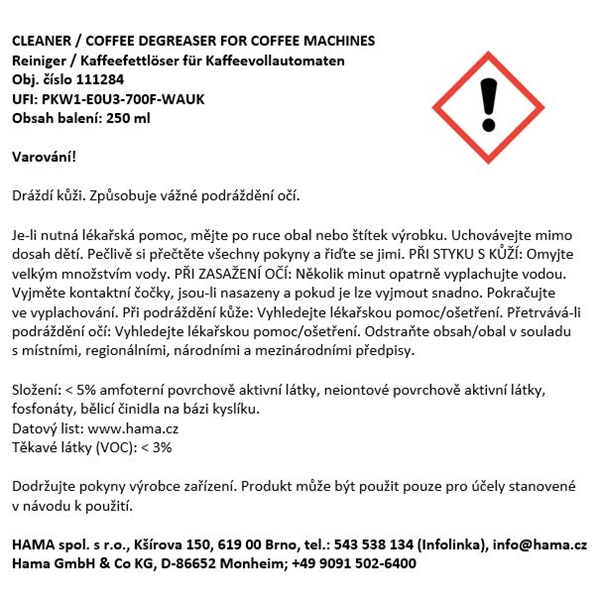 Xavax Coffee Clean, speciální čistič (nejen) pro plně automatické kávovary, 250 ml