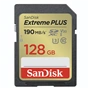SanDisk Extreme PLUS 128GB SDXC Memory Card 190MB/s & 90MB/s, UHS-I, Class 10, U3, V30