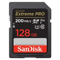 SanDisk Extreme PRO 128GB SDXC Memory Card 200MB/s & 90MB/s, UHS-I, Class 10, U3, V30
