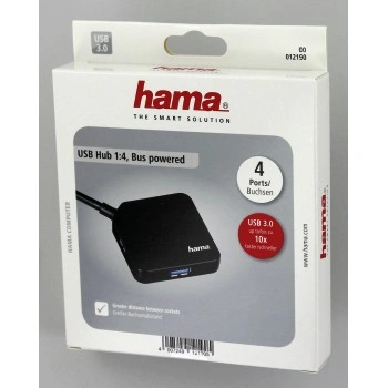 Hama USB 3.0-Hub 1:4, černý