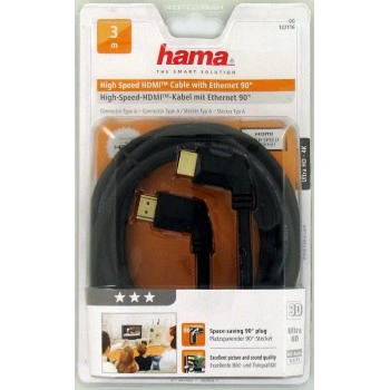 Hama HDMI kabel vidlice-vidlice, kolmé konektory, pozlacený, 3*, 3 m