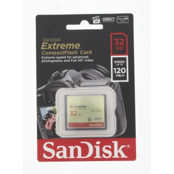 SanDisk Extreme CF 32 GB 120 MB/s zápis 85 MB/s UDMA7