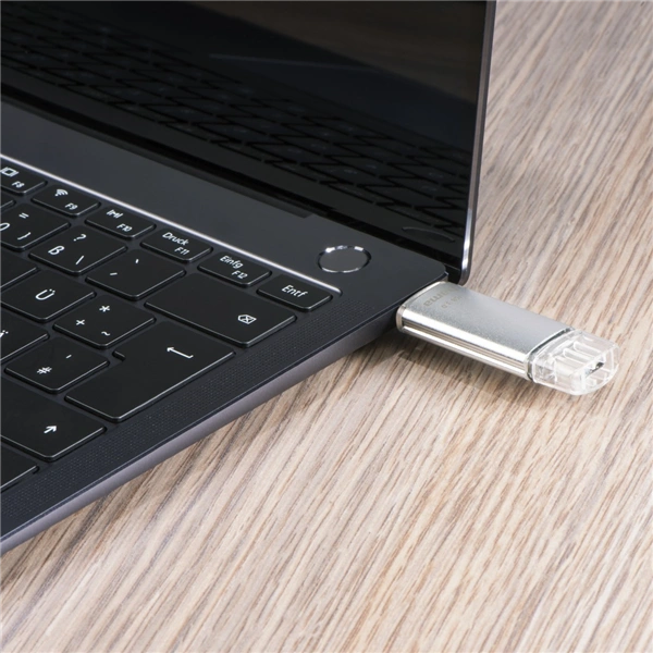 Hama Flash Pen Laeta, USB-C/USB-A 3.1, 32 GB, 40 MB/s, stříbrný