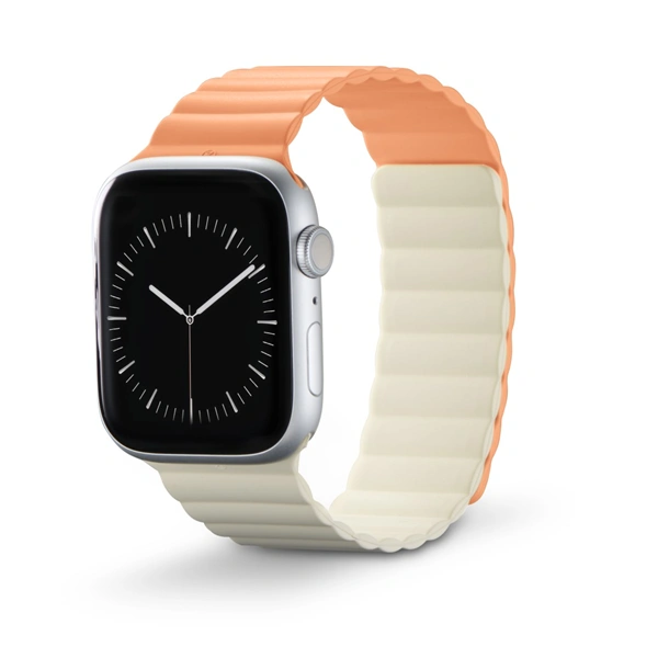 Hama Fantastic Feel, řemínek pro Apple Watch 38/40/41 mm, magnetický, oranžový/béžový