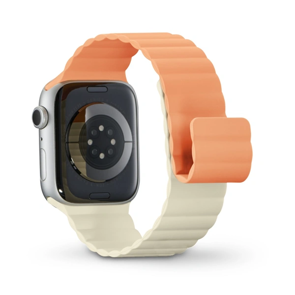 Hama Fantastic Feel, řemínek pro Apple Watch 38/40/41 mm, magnetický, oranžový/béžový