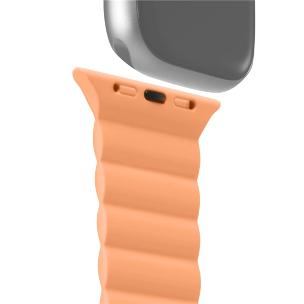 Hama Fantastic Feel, řemínek pro Apple Watch 42/44/45/49 mm, magnetický, oranžový/béžový