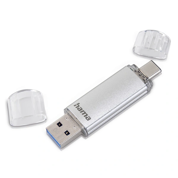 Hama Flash Pen Laeta, USB-C/USB-A 3.1, 128 GB, 40 MB/s, stříbrný