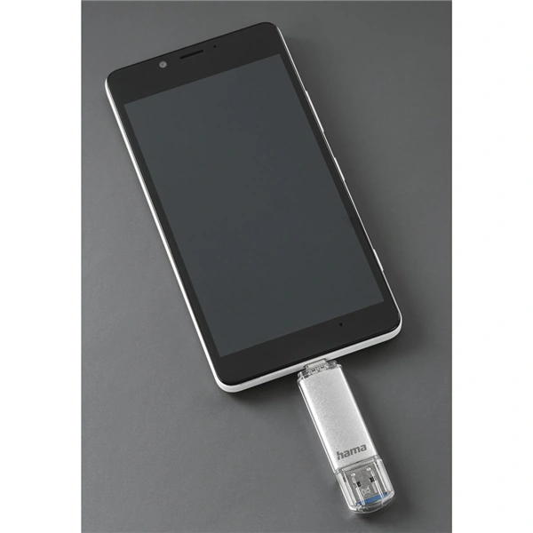 Hama Flash Pen Laeta, USB-C/USB-A 3.1, 256 GB, 40 MB/s, stříbrný