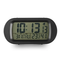Hama Everyday, digitální budík, s datumem, teplotou a vlhkostí, vč. baterií, černý (rozbalený)