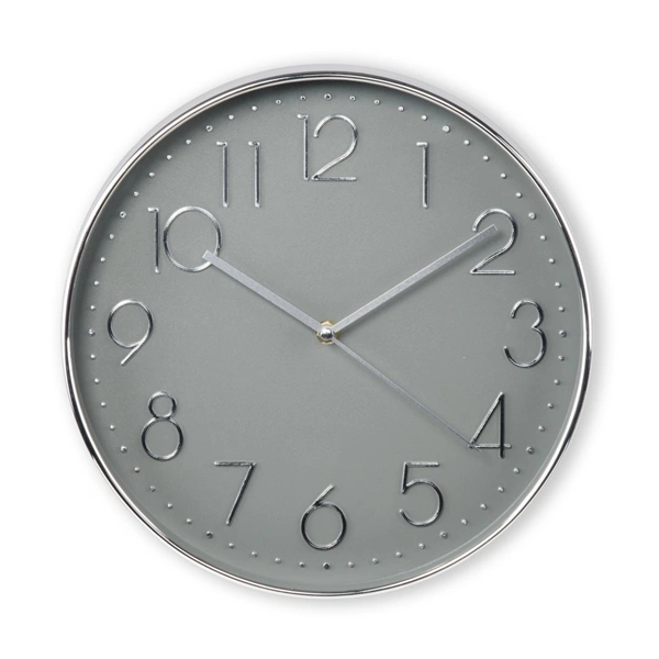 Hama Elegance nástěnné hodiny, průměr 30 cm, tichý chod, stříbrné/šedé