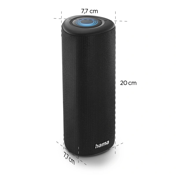 Hama Pipe 3.0, Bluetooth reproduktor, vodě odolný podle IPX5, 24 W, 10 světelných, režimů, černý