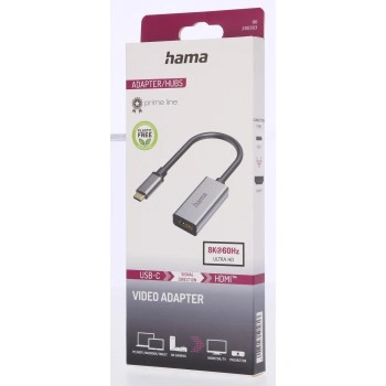 Hama redukce USB-C na HDMI, UHD/8K@60 Hz, kovová