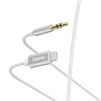 Hama MFI audio adaptérový kabel Lightining na jack 3,5 mm pro Apple, 1 m, aktivní, alu