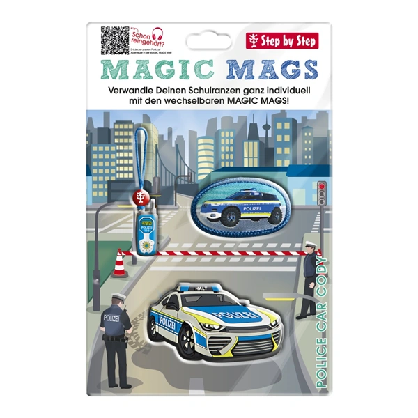 Doplňková sada obrázků MAGIC MAGS Police Car Cody k aktovkám GRADE, SPACE, CLOUD, 2IN1 a KID