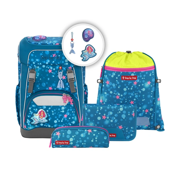 Školní batoh GIANT pro prvňáčky - 5dílný set, Step by Step Mermaid Lola, certifikát AGR