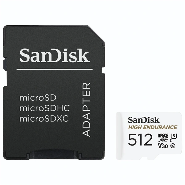 SanDisk HIGH ENDURANCE microSDHC Card 512 GB, s adaptérem