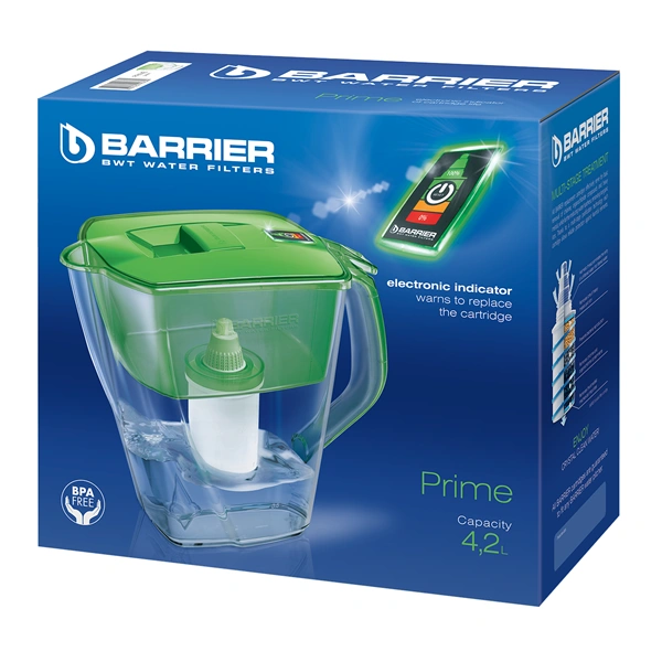 BARRIER BWT Prime Opti-Light, filtrační konvice na vodu, elektronický indikátor, jablková
