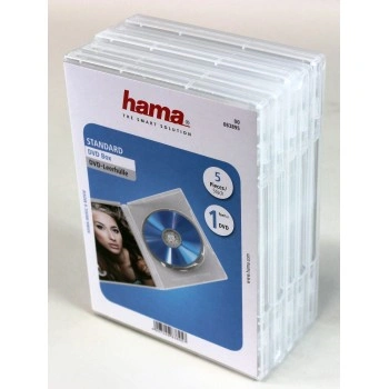 Hama DVD obal na 1 DVD, s fólií, průhledný, 5 ks