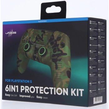 uRage set příslušenství 6v1 Camouflage pro ovladač PlayStation 5 