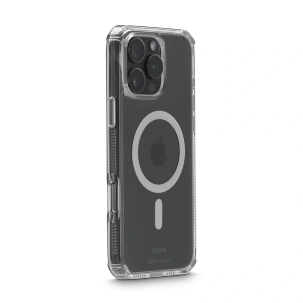 Hama Extreme Protect, kryt pro Apple iPhone 16 Pro Max, magnetický, D3O®, nežloutne, průhledný