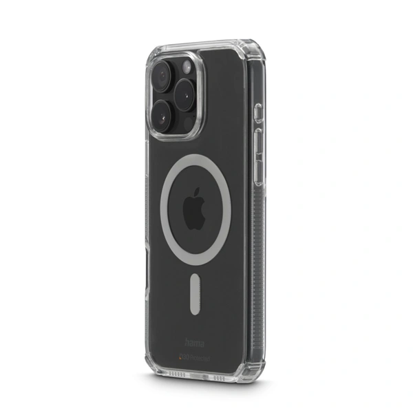 Hama Extreme Protect, kryt pro Apple iPhone 16 Pro Max, magnetický, D3O®, nežloutne, průhledný
