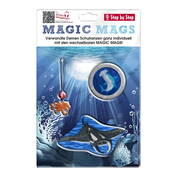 Doplňková sada obrázků MAGIC MAGS, Manta Rio, pro aktovky a batohy Step by Step
