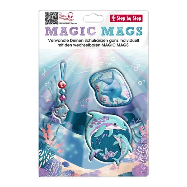 Doplňková sada obrázků MAGIC MAGS, Dolphin Finja, pro aktovky a batohy Step by Step