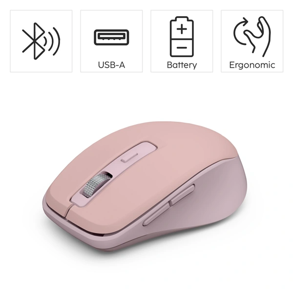 Hama bezdrátová Multi Device myš WM-450, tichá, růžová