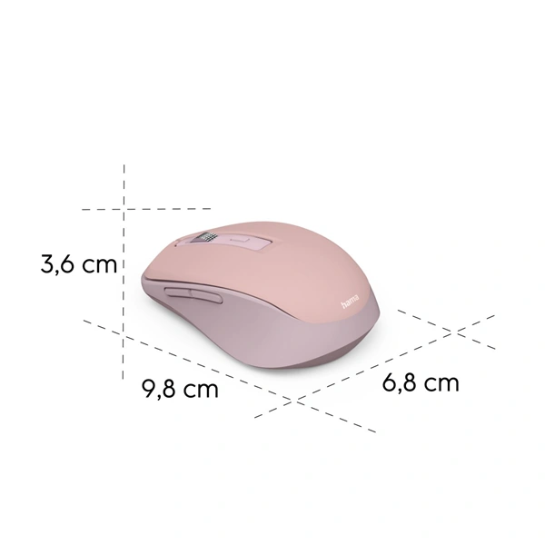 Hama bezdrátová Multi Device myš WM-450, tichá, růžová