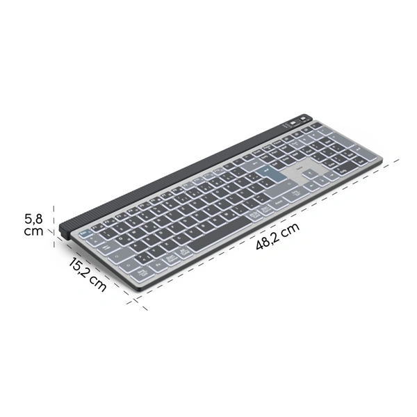Hama bezdrátová Multi Device klávesnice WK-750, nabíjecí
