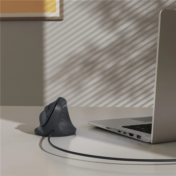 Hama vertikální ergonomická kabelová myš ECM-500R, pro praváky, černá