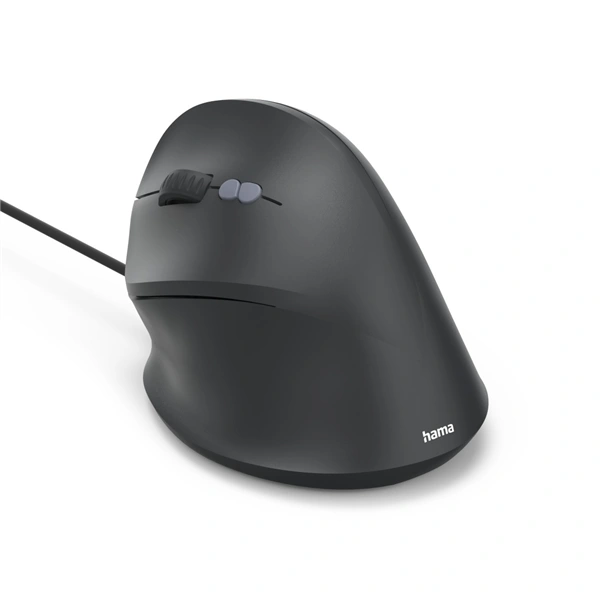 Hama vertikální ergonomická kabelová myš ECM-500L, pro leváky, černá