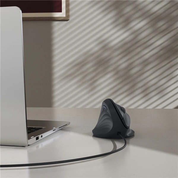 Hama vertikální ergonomická kabelová myš ECM-500L, pro leváky, černá