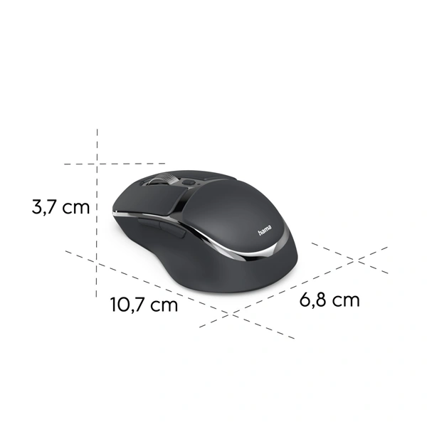 Hama bezdrátová Multi Device myš WM-800, nabíjecí, tichá, šedá