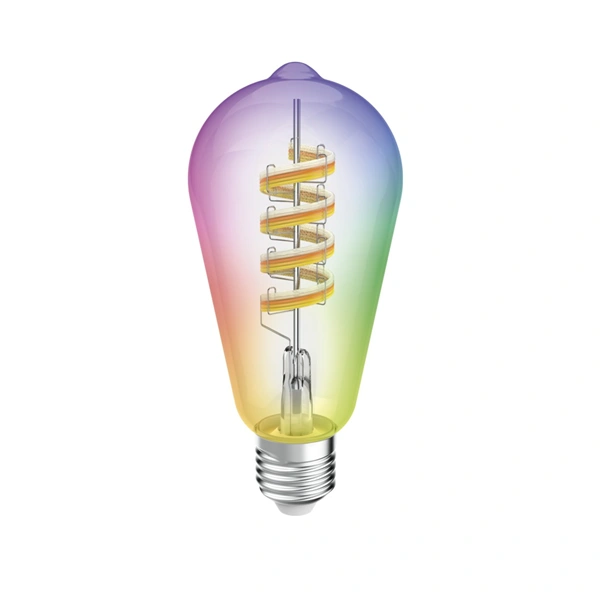 Hama SMART WiFi LED žárovka, Matter, E27, retro, ST64 Filament, RGBW, stmívatelná, aplikace