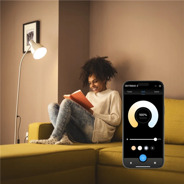 Hama SMART WiFi LED žárovka, Matter, E27, retro, ST64 Filament, RGBW, stmívatelná, aplikace