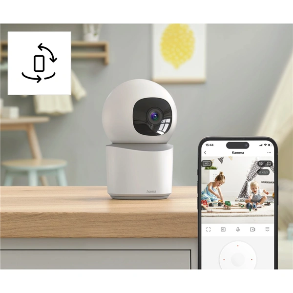Hama Smart domácí WiFi kamera, otáčení/naklápění, noční vidění, Full HD