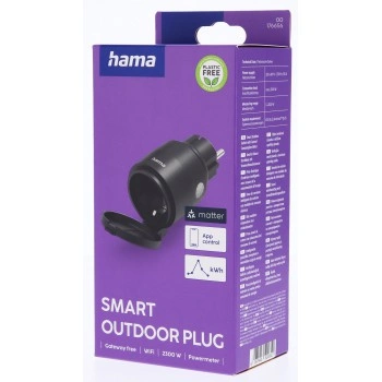 Hama SMART WiFi venkovní zásuvka, Matter, měření spotřeby, IP44