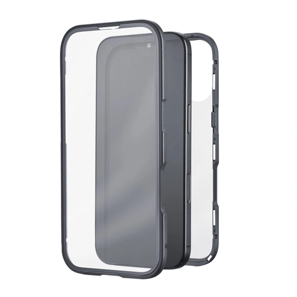 Black Rock 360° Glass, kryt pro Apple iPhone 17, skleněný, přední + zadní díl, průhledný/černý