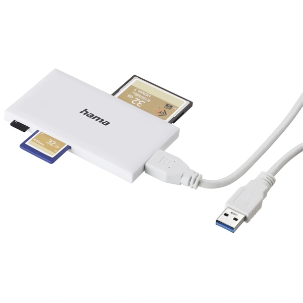 Hama USB 3.0 multi čtečka karet SD/micro SD, CF, MS, bílá