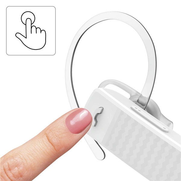 Hama MyVoice1500, Bluetooth headset mono, pro 2 zařízení, Siri, Google Ass., bílý