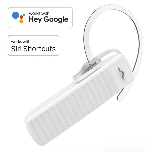 Hama MyVoice1500, Bluetooth headset mono, pro 2 zařízení, Siri, Google Ass., bílý