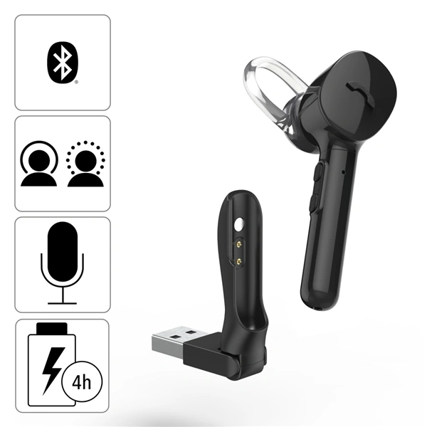 Hama MyVoice1300, Bluetooth headset mono, pro 2 zařízení, Siri, Google Ass., nabíjecí stanice