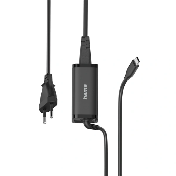 Hama USB-C napájecí zdroj pro notebooky, Power Delivery, GaN, 5-20 V, 45 W