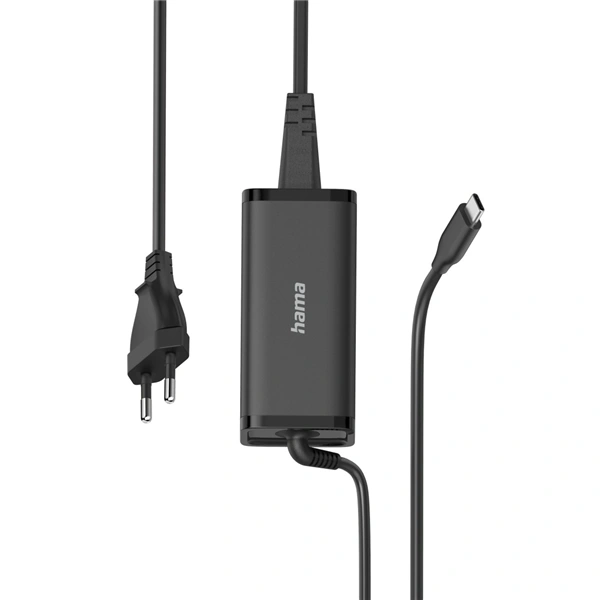 Hama USB-C napájecí zdroj pro notebooky, Power Delivery, GaN, 5-20 V, 100 W
