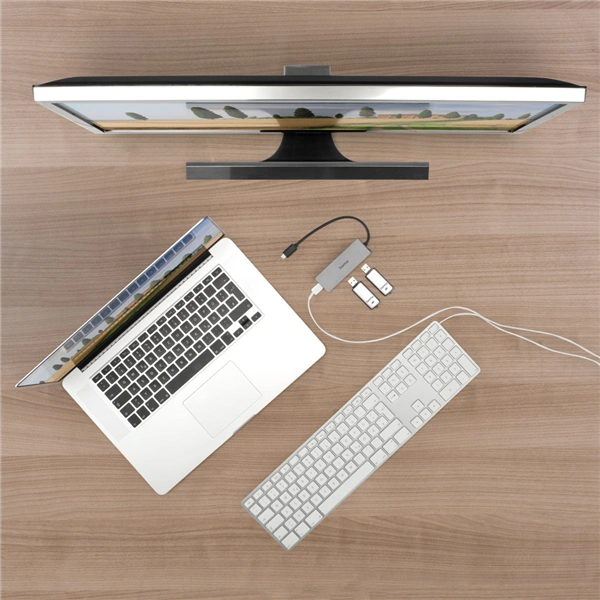 Hama USB-C hub, 4 porty, USB 3.2, 10 Gb/s, hliníkový