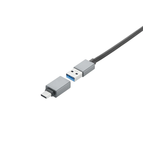 Hama USB hub, 7 portů, USB 3.2, 5 Gb/s, USB-C adaptér, síťový zdroj
