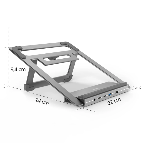 Hama USB-C dokovací stanice a stojan pro notebook Connect2Office Stand, 12 portů